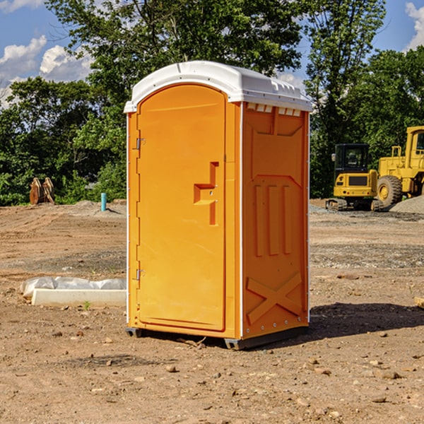 can i customize the exterior of the porta potties with my event logo or branding in Tiki Island